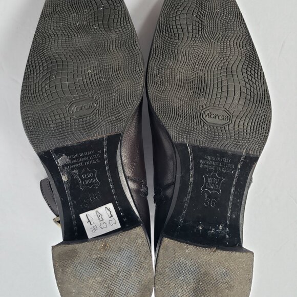 Sante Borella Italian Leather Block Heel Brown Chelsea Ankle Boots - Picture 9 of 12